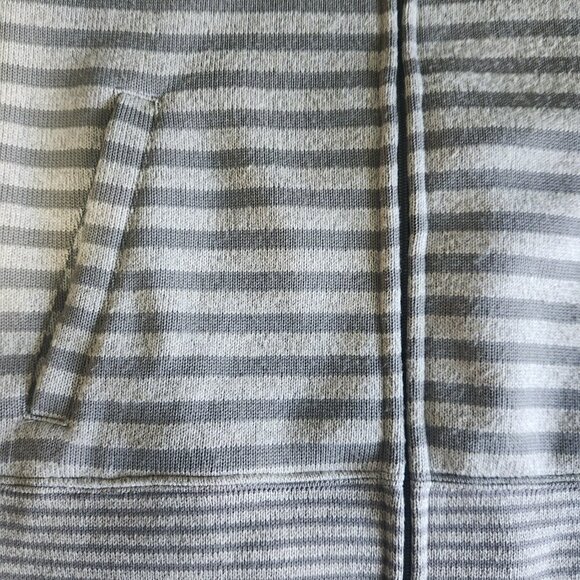 Avalanche Full Zip Sweater Women's Small Fleece Lined Grey and White Striped - Picture 5 of 9